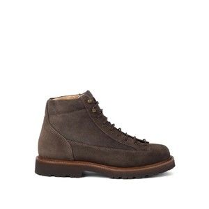 Brunello Cucinelli Brown Suede Lace-Up Boots With Rugged Design - NWT